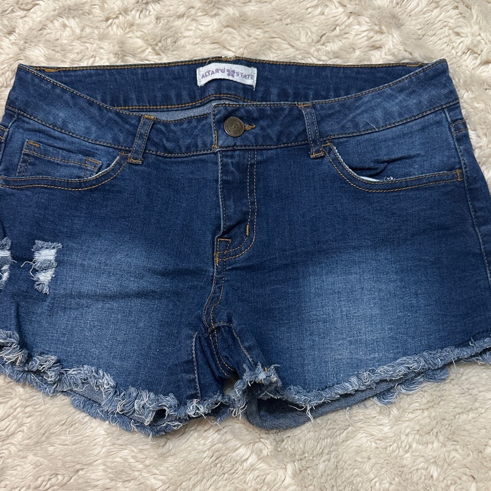 Altar'd State Dark Blue Jean Shorts